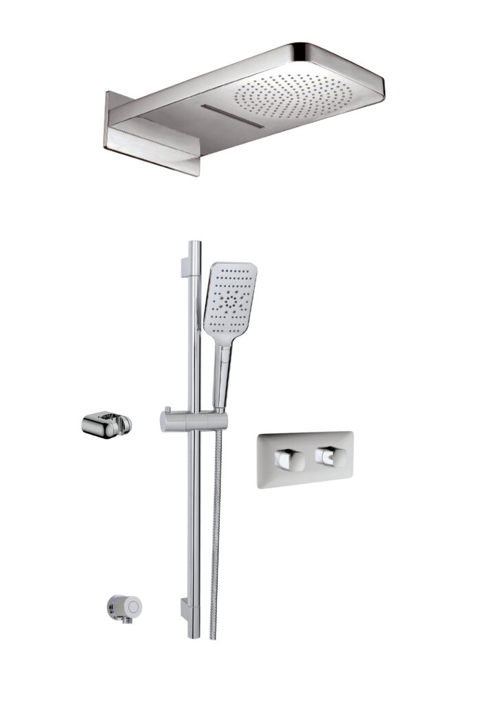Aquabrass INABOX04PC 3 Way Shower System in Polished Chrome Amati