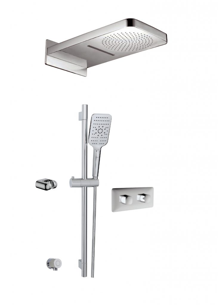 Aquabrass INABOX04PC 3 Way Shower System in Polished Chrome Amati