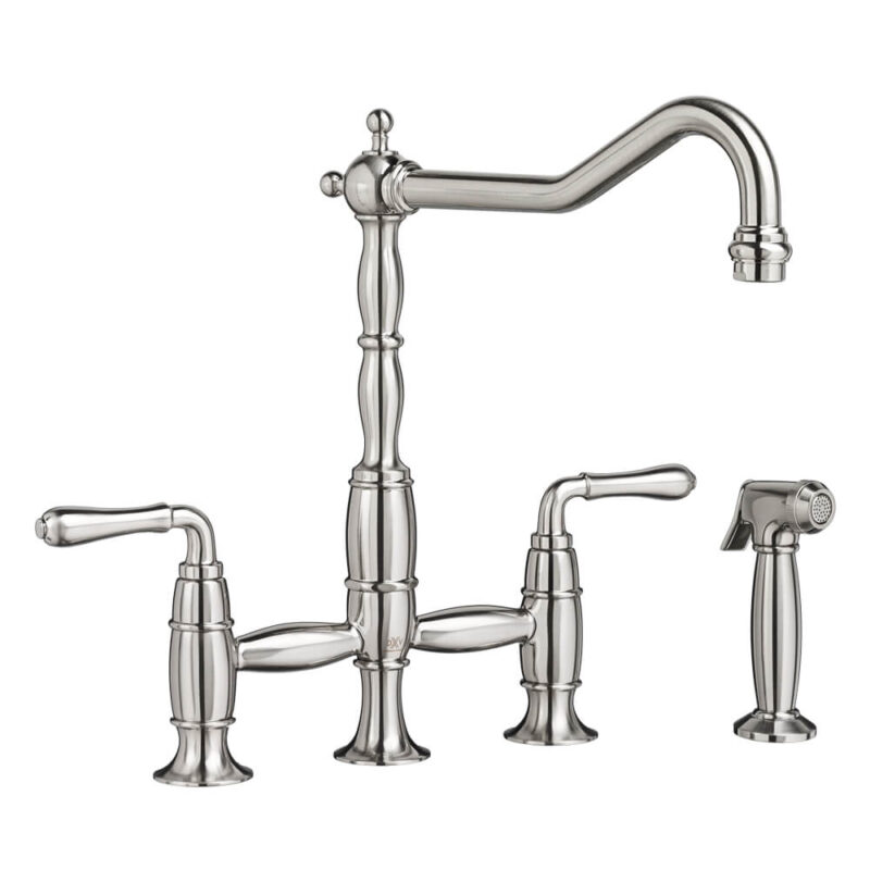 Riobel TTSQ101 Trattoria, Faucet With Spray, in Black, Brushed Gold, Stainless Steel and