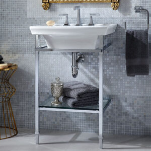 DXV WYATT 24” LAVATORY WITH CONSOLE TABLE WITH GLASS SHELF 3 HOLE