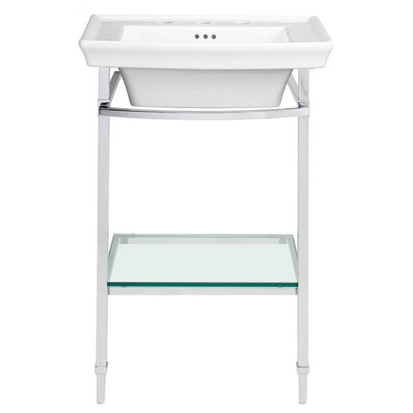 DXV WYATT 24” LAVATORY WITH CONSOLE TABLE WITH GLASS SHELF  3 HOLE