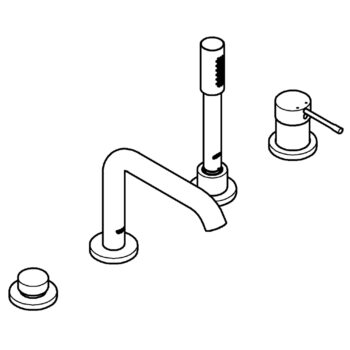 Grohe 19578ENA – 4-Hole Single-Handle Deck Mount Roman Tub Faucet with Hand Shower