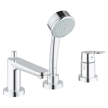 Grohe 19592000 – 3-Hole Single-Handle Deck Mount Roman Tub Faucet with  Hand Shower