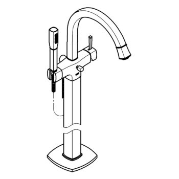 Grohe 23318ENA – Single-Handle Freestanding Tub Faucet with 6.6 L/min (1.75 gpm) Hand Shower