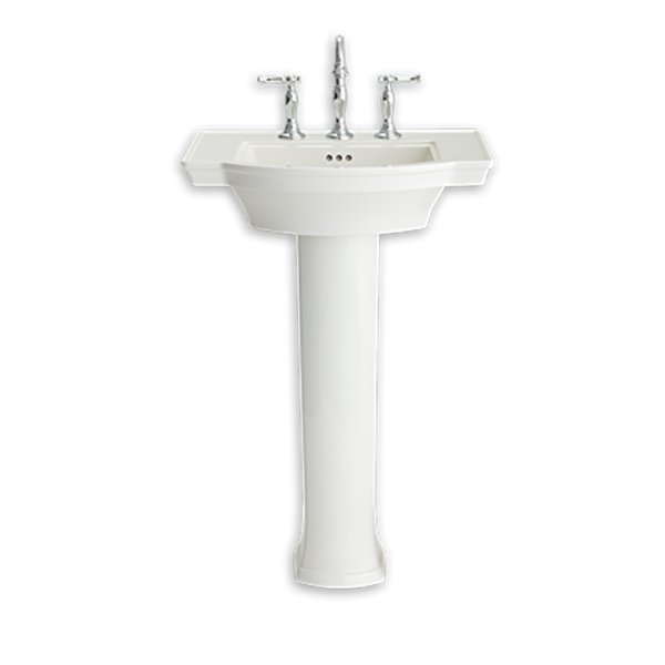 American Standard 0900400.020 - Estate Pedestal + Sink Top Combo 4' White