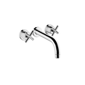 AQUADESIGN-TEMPO WALL MOUNT LAVATORY FAUCET NO DRAIN KIT  BRUSHED GOLD