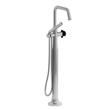 Riobel MMSQ39XCBK – 2-way Type T  floor-mount tub filler with hand shower