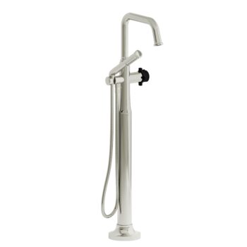 Riobel MMSQ39XPNBK-EX – 2-way Type T  floor-mount tub filler with hand shower