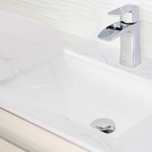 STYLISH - 18 inch Rectangular Undermount Bathroom Sink with Overflow Polished Chrome