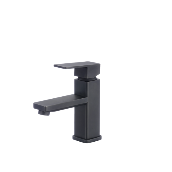 STYLISH - Single Handle Bathroom Faucet for Single Hole Brass Basin Mixer Tap, Matte Black Finish