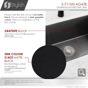 STYLISH - 30 inch Graphite Single Bowl Undermount Stainless Steel Kitchen Sink