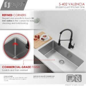 STYLISH - 31 inch Single Bowl Undermount Stainless Steel Kitchen Sink
