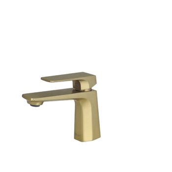 STYLISH – Single Handle Bathroom Faucet for Single Hole Brass Basin Mixer Tap, Brushed Gold Finish B-111G