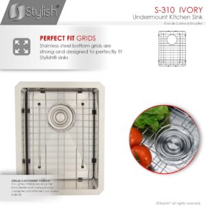 STYLISH - 14 inch Single Bowl Undermount Stainless Steel Kitchen Sink Laundry