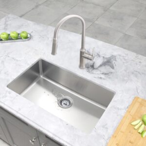 STYLISH - 29 inch Single Bowl Undermount and Drop-in Stainless Steel Kitchen Sink