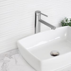 STYLISH - Single Handle Bathroom Vessel Sink Faucet, Brushed Stainless Steel Finish