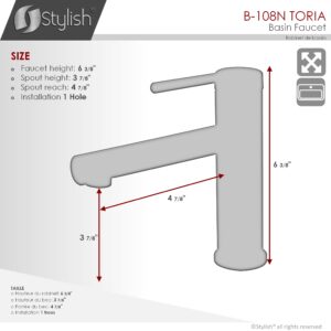 STYLISH - Single Handle Basin Bathroom Faucet in Matte Black Finish B-108N