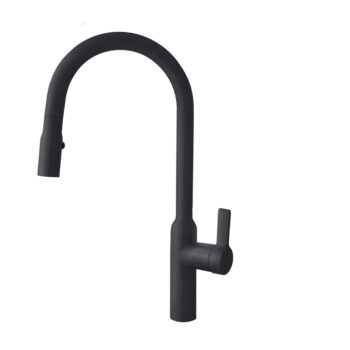 STYLISH – Kitchen Sink Faucet Single Handle Pull Down Dual Mode Stainless Steel Matte Black Finish