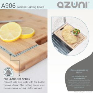 AZUNI - AZUNI 17 Inch Bamboo Cutting Board for Kitchen Sink