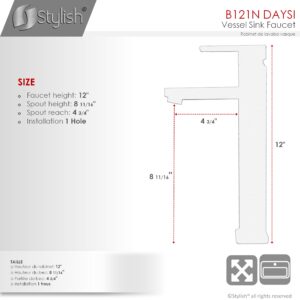 STYLISH - Single Hole Single-Handle Vessel Bathroom Faucet in Matte Black B-121N