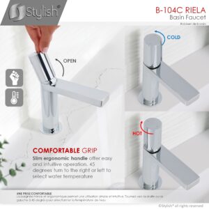 STYLISH - Single Handle Modern Bathroom Basin Sink Faucet in Polished Chrome Finish