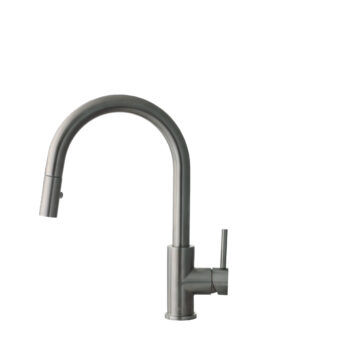STYLISH – Kitchen Sink Faucet Single Handle Pull Down Dual Mode Stainless Steel GunMetal Finish