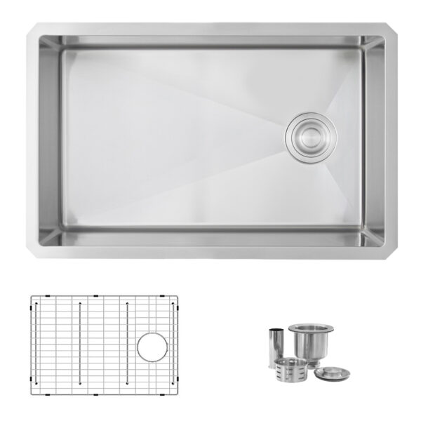 AZUNI - AZUNI 28"L x 18"W Single Bowl Undermount 16G Reversible Kitchen Sink