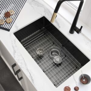 STYLISH - 30 inch Graphite Single Bowl Undermount Stainless Steel Kitchen Sink