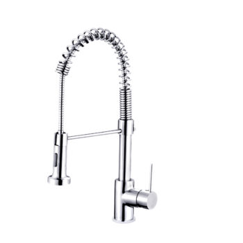 STYLISH – Kitchen Sink Faucet Single Handle Pull Down Dual Mode Lead Free Polished Chrome Finish