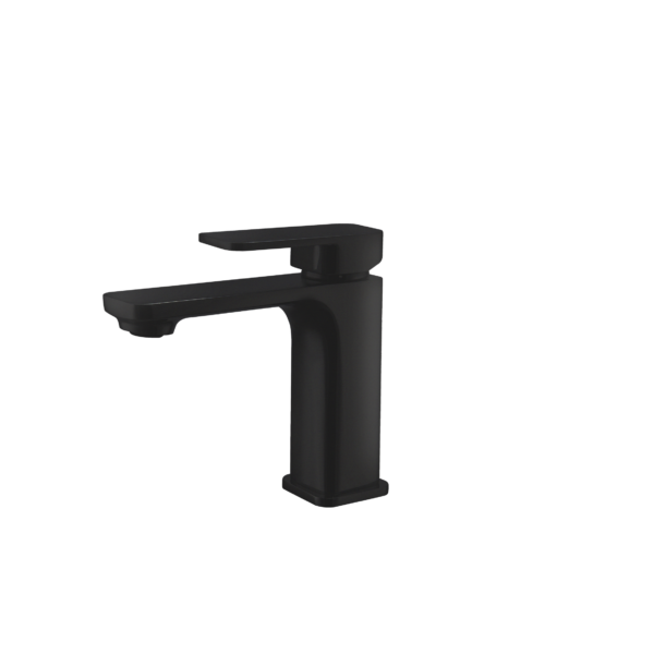 STYLISH - Single Handle Bathroom Faucet for Single Hole Brass Basin Mixer Tap, Matte Black Finish