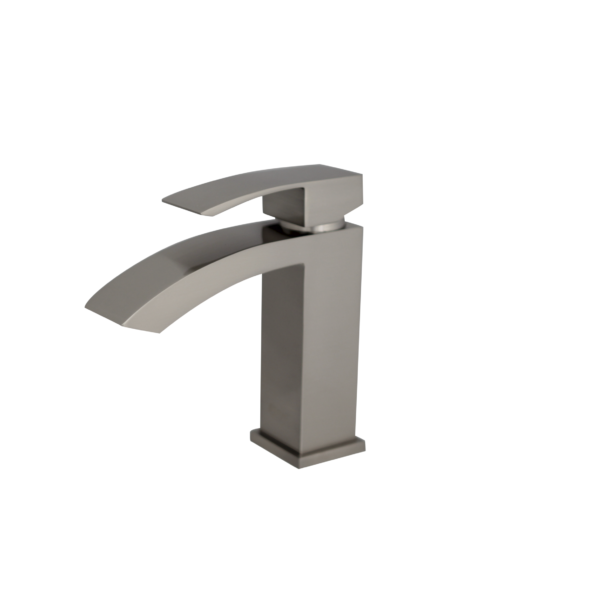 STYLISH - Single Handle Bathroom Faucet for Single Hole Brass Basin Mixer Tap, Brushed Nickel Finish B-109B