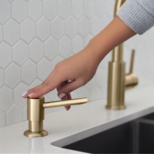 STYLISH - Stainless Steel Soap Dispenser for Kitchen Sink. Pump Liquid Hand Lotion Dispenser