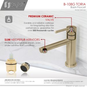 STYLISH - Single Handle Basin Bathroom Faucet in Matte Black Finish B-108G