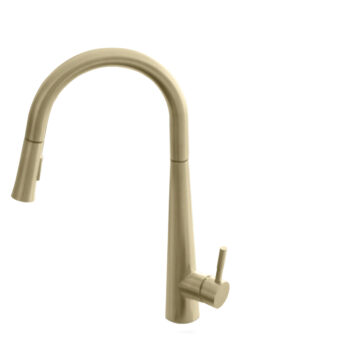 STYLISH – Kitchen Sink Faucet Single Handle Pull Down Dual Mode Stainless Steel Brushed Gold Finish by?® K-135G