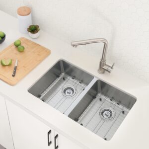STYLISH - 30 inch Double Bowl Undermount and Drop-in Stainless Steel Kitchen Sink