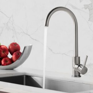 STYLISH - Kitchen Sink Faucet Single Handle Stainless Steel Brushed Finish