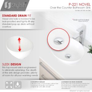 STYLISH - 15 inch Oval Vessel Bathroom Sink