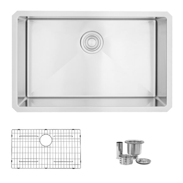 STYLISH - 28 inch Single Bowl Undermount Stainless Steel Kitchen Sink