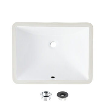 STYLISH – 20 3/4 inch Rectangular Undermount Bathroom Sink with Overflow Polished Chrome