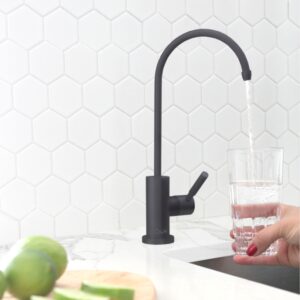 STYLISH - Kitchen Sink Drinking Water Tap Faucet, Stainless Steel Matte Black Finish K-142N