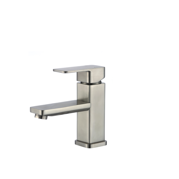 STYLISH - Single Handle Bathroom Faucet for Single Hole Brass Basin Mixer Tap, Brushed Nickel Finish