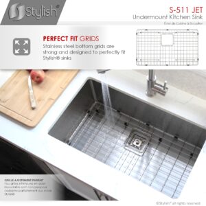 STYLISH - 30 inch Single Bowl Stainless Steel Kitchen Sink with Square Strainer