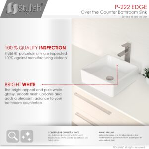 STYLISH - 15 inch Square Vessel Bathroom Sink