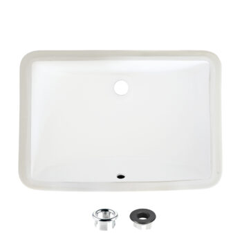 STYLISH – 21 inch Rectangular Undermount Bathroom Sink with Overflow Polished Chrome