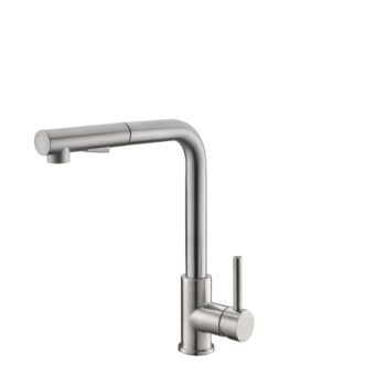 STYLISH – Kitchen Sink Faucet Single Handle Pull Down Dual Mode Stainless Steel, Brushed Finish