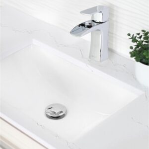 STYLISH - 20 3/4 inch Rectangular Undermount Bathroom Sink with Overflow Polished Chrome