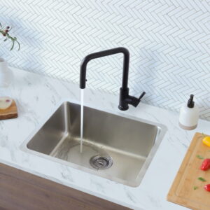 STYLISH 23 inch Single Bowl Undermount and Drop-in Stainless Steel Kitchen Sink