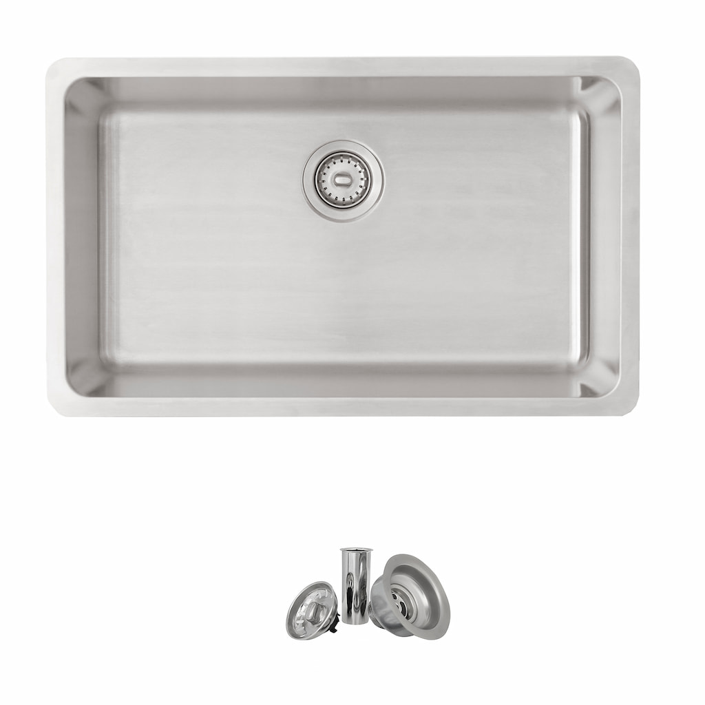 STYLISH 29 inch Single Bowl Undermount and Drop-in Stainless Steel Kitchen Sink