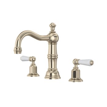 Perrin & Rowe U.3720L-STN-2 – Edwardian™ Widespread Lavatory Faucet