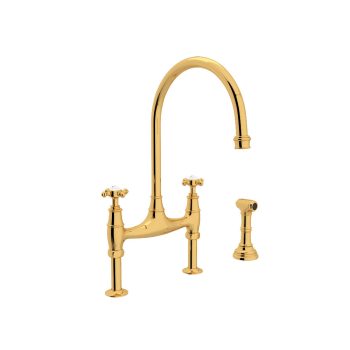 Perrin & Rowe U.4718X-EG-2 – Georgian Era™ Bridge Kitchen Faucet
